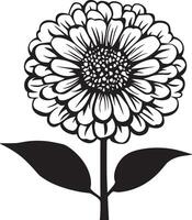 Minimalist black icon of a zinnia flower in format vector