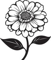 a flower is shown in black and white vector