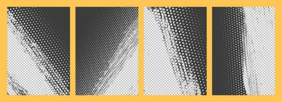 Abstract halftone and grunge texture art Brochure cover style background set vector