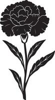 Minimalist black icon of a carnation flower in format vector