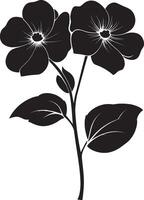 Minimalist black silhouette of a violet flower in format vector