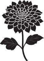 Simple chrysanthemum flower icon in black style vector