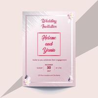 Beautiful wedding invitation template with a deep brown backdrop, creating a classic and inviting atmosphere. vector
