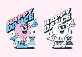 Cute dancer character in pink colors. in 2 color version vector