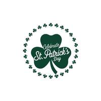 Shamrock Wreath with St. Patricks Day Typography vector
