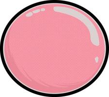 illustration of a pink ball with a black outline without background vector
