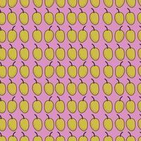 Pattern with green olives on a pink background. Bright seamless pattern with olives. vector