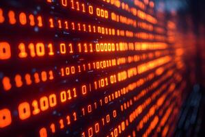 Digital Matrix Futuristic Binary Code Data Background for Tech Design photo