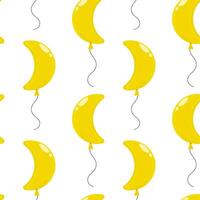 Festive yellow balloon pattern featuring playful crescent moon shapes on white background vector