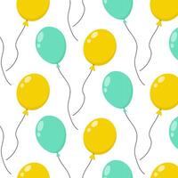 Colorful balloons in a playful pattern on a bright white background vector