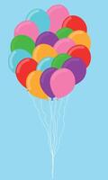 Bunch of balloons against a blue background, party invitation design element vector