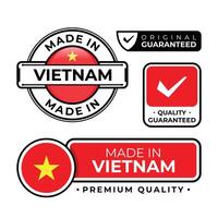 Badge bundle made in Vietnam label icon emblem isolated on white background vector
