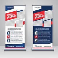 Corporate rollup or X banner display visual design template vector