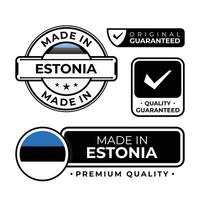 Badge bundle made in Estonia label icon emblem isolated on white background vector