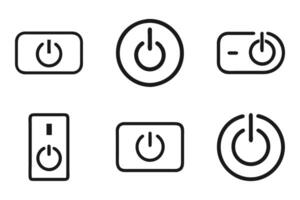 Power Button Silhouette Icons for UI Design vector
