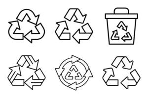 Recycle Silhouette and Outline Icons vector