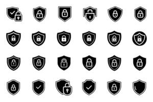 Security Silhouette and Outline Icon Collection vector