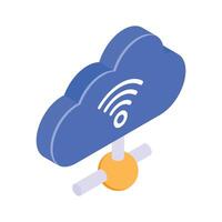 Get this amazing icon of cloud network in modern style vector