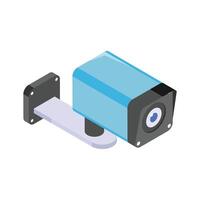 An amazing isometric icon of a modern security camera mounted on a wall or ceiling vector
