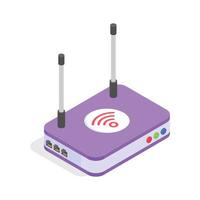 Icon of a wireless router with IoT integration vector