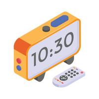 Ana icon of smart alarm clock in isometric style in trendy style vector