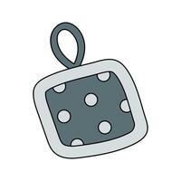 illustration of a kitchen potholder with a polka dot pattern on a white background. Kitchen utensils. vector