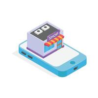 Ready to use isometric icon of online shopping in modern style vector