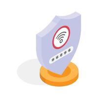 Take your hands on this amazing icon of wifi security in modern style vector