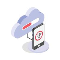 Get this amazing icon of cloud storage in modern style vector