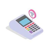 Isometric illustration of a modern, wireless point of sale, POS terminal vector