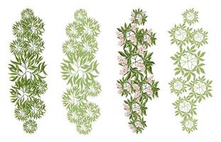 Tree for entourage design. Various trees, bushes, and shrubs, top view for the landscape design plan. illustration. vector