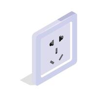 Take a look at this amazing icon of power plug in modern style. vector