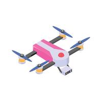 Icon of a drone with IoT capabilities for remote control. vector