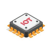 An isometric icon of microchip in modern style vector