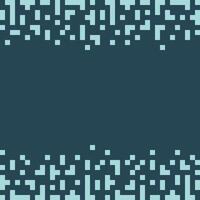 Pixel Art Abstract Tetris shapes Top and bottom Frame border in monochrome blue. Copy space Template. illustration Thematic or motivation cards, leaflets, labels, price tags or web promo vector
