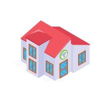 Carefully designed icon of smart home in isometric style vector