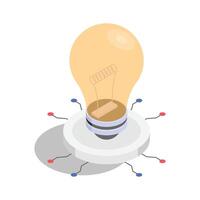 Icon of a smart IoT bulb with energy efficient features vector