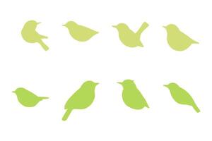 Leaf Warbler Silhouette Icon Set vector