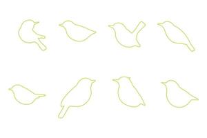 Leaf Warbler Outline Icon Set vector