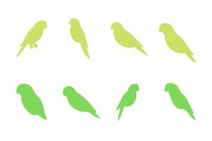 Parakeet Bird Silhouette Icon Set vector