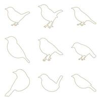 Scaly Breasted Munia Outline Icon Set vector
