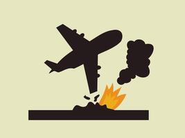 A illustration depicts a plane crashing vector