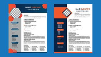 Modern Resume Design in Bundle. Minimal Template Display for Promotional Campaign. vector