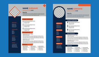 Modern Resume Design in Bundle. Elegant Template Display for Promotional Campaign. vector