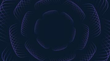 Mesmerizing dark abstract background with a flower-like design created from flowing lines, perfect for sophisticated digital artwork vector