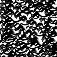 Seamless pattern with black wavy grunge brush strokes in shapes on white background vector