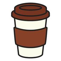 A sleek and minimalist flat icon of a paper coffee cup, perfect for conveying the idea of coffee to-go vector