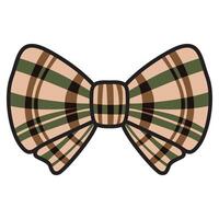 A stylish drawing of a striped bow, featuring alternating stripes in a variety of colors. vector
