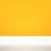 Empty yellow and white studio background. Empty Room Studio with table. Space for selling products, backdrop, wallpaper, background, text. Gradient table. illustration. vector
