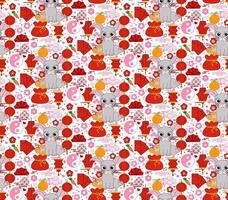 chinese new year elements seamless pattern 2035 rabbit bunny. Lantern lunar festival graphic line illustration vector